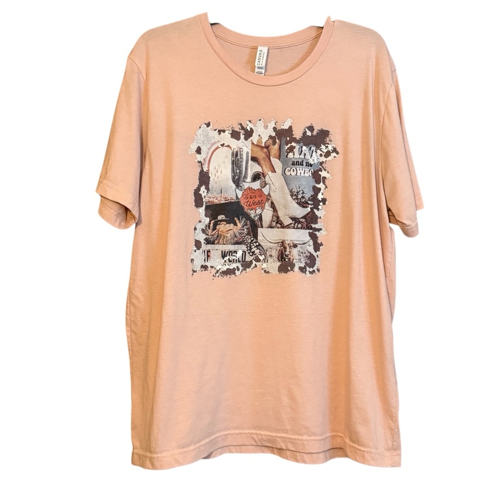 Peach/Light pink‎ Graphic T-Shirt